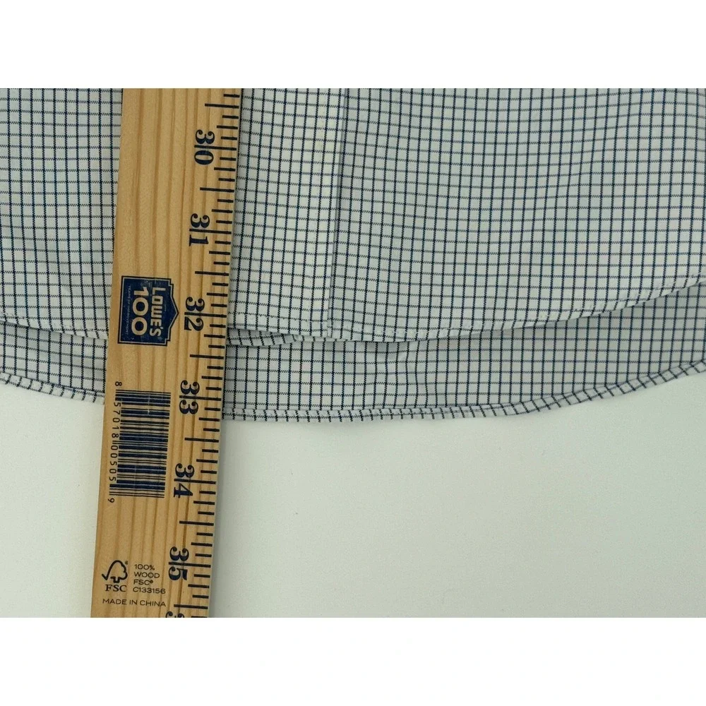 Brooks Brothers‎ 346 Shirt Mens 17-4/5 Blue Checkered Long Sleeve Button Down